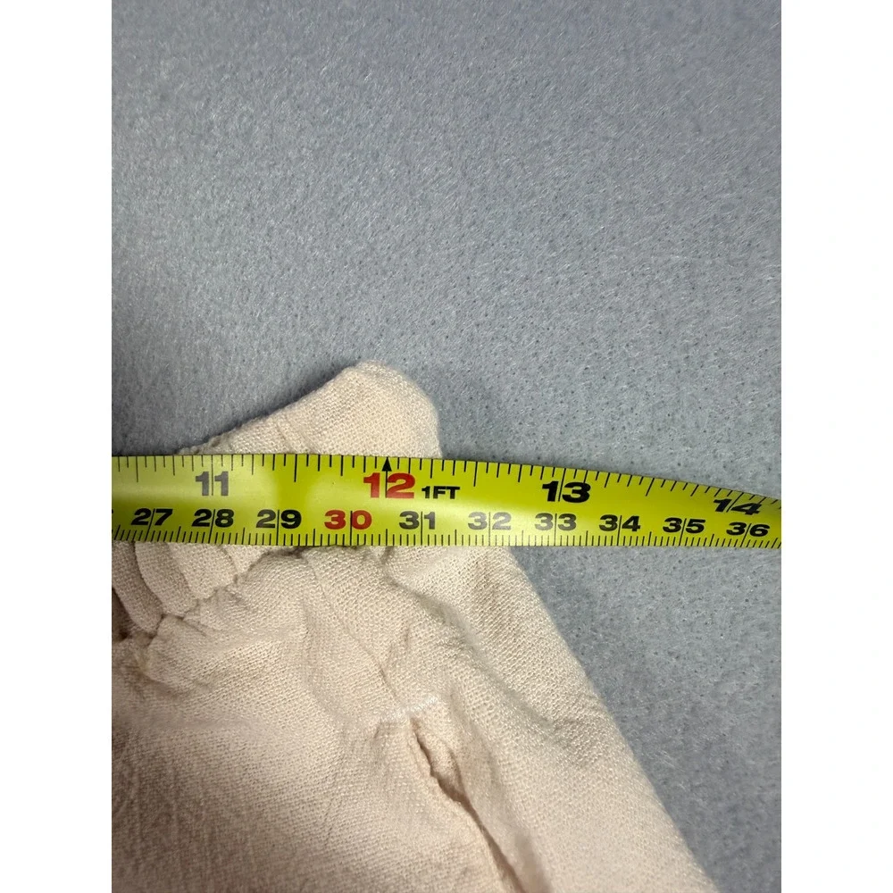Womens Cotton Linen Pants Size Small Beige Trousers 12